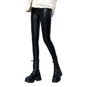 Fleece-lined Thick Leggings Tight Leather Pants