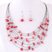 Women's Boho Gravel Crystal Multilayer Necklace