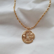 Boho Fashion Creative Engraved Sun Necklace