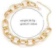 Boho Choker Necklace Gold Cuban Link Necklaces Chain Fashion Jewelry For Women And Girls