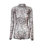 Mesh Jumpsuit Clothing Women's Overall Long Sleeve Exercise Clothing