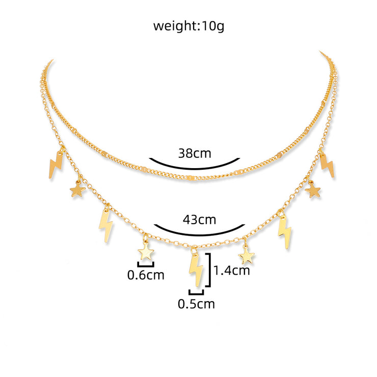 Stars, Thunder, little pendants, multi-layered necklaces
