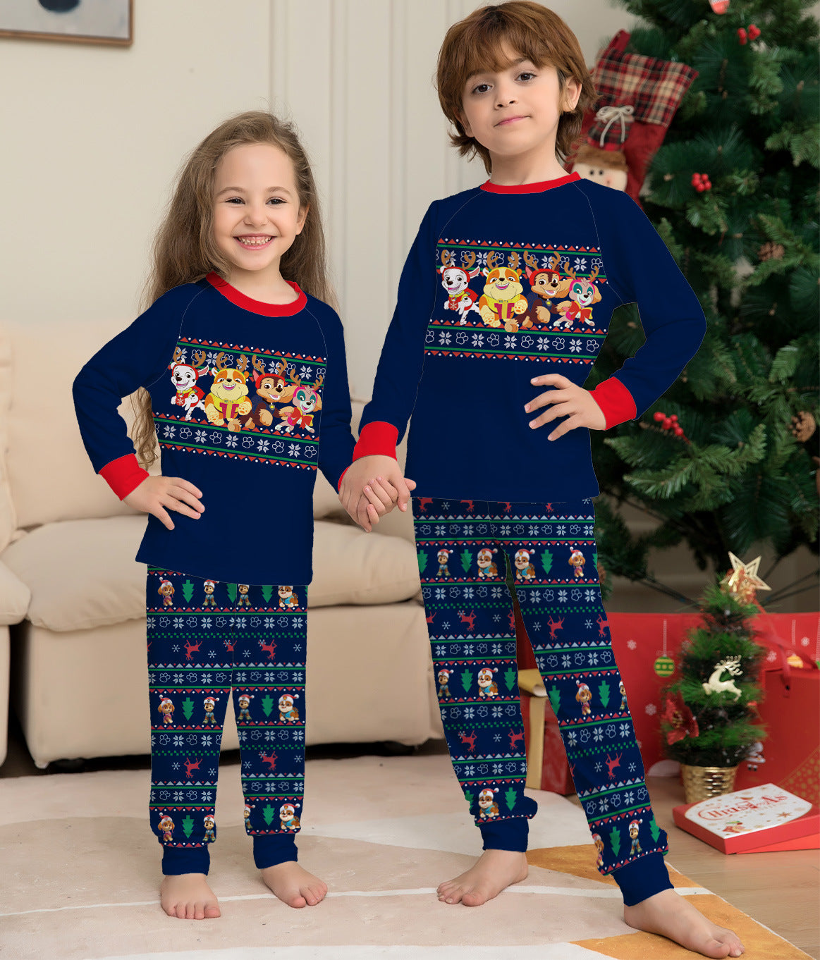 Matching Family Christmas Deer Pajamas Xmas Pjs Women Men Plaid Clothes Holiday Sleepwear - Z3 Limited