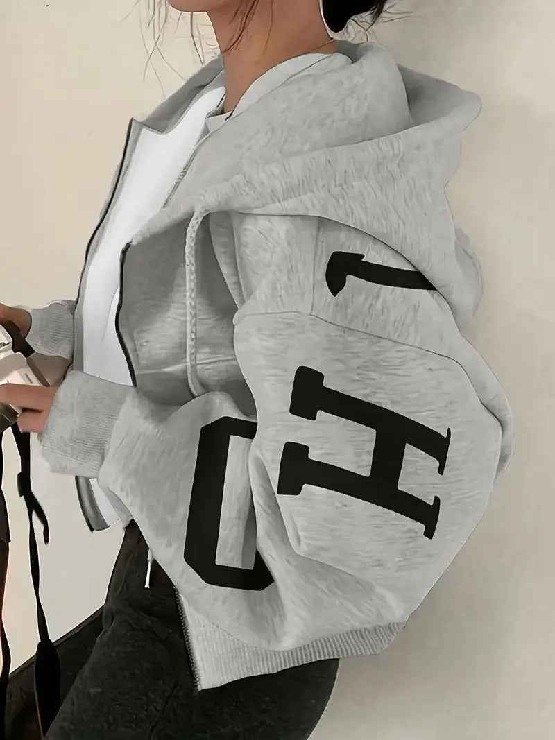 Vintage Oversized Hoodie With Eye-catching Letter Print