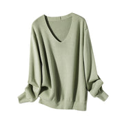 V-Neck Knit Sweater Top Women Solid Color Bottoming Shirt Women