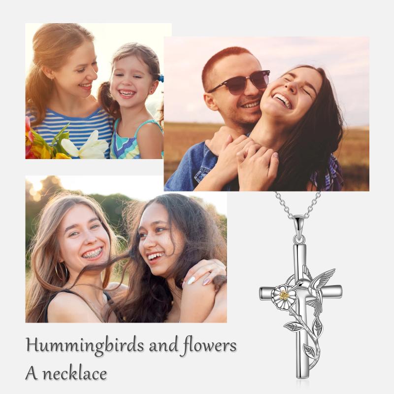 Hummingbird Cross Necklace Gifts for Women Sterling Silver - Z3 Limited