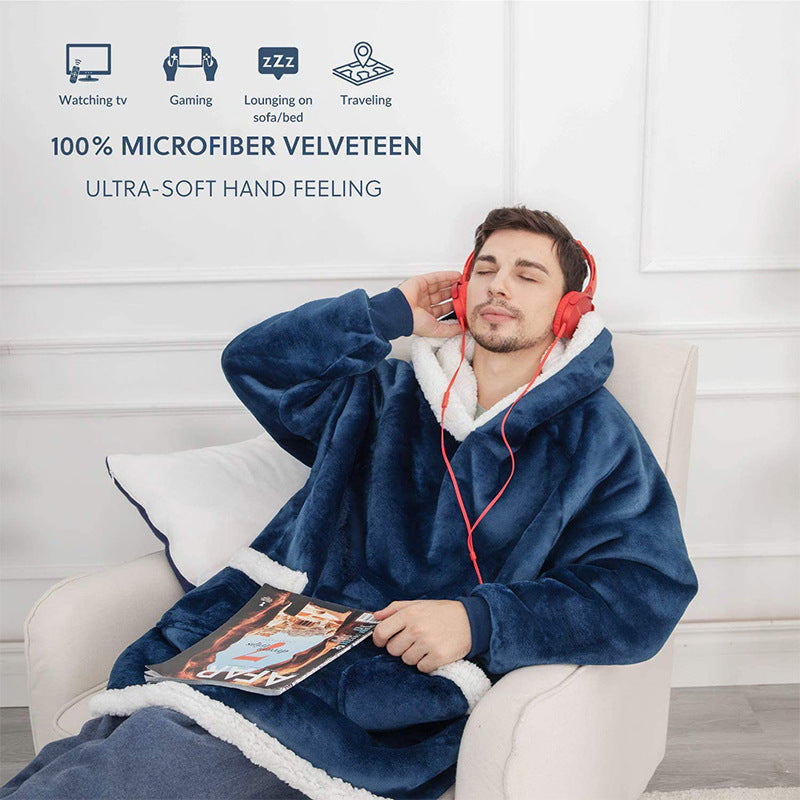 Winter TV Hoodie Blanket Winter Warm Home Clothes Women Men Oversized Pullover With Pockets - Z3 Limited