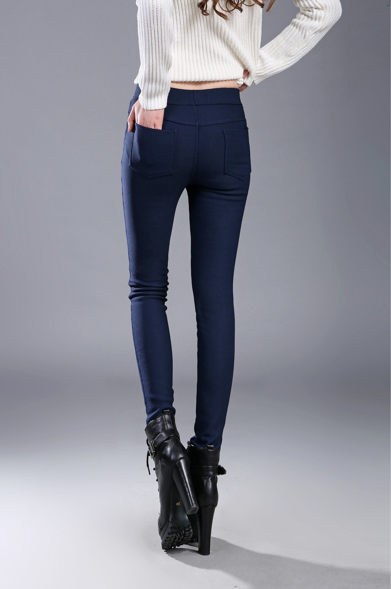 Winter Fleece-lined Thick Leggings Colorfast Plus Size Tappered Pants